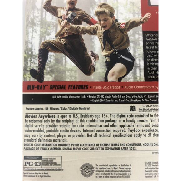 Jojo Rabbit Blu-ray + Digital Code Multi-Screen Edition Adolf Hitler Comedy NEW - Picture 4 of 7